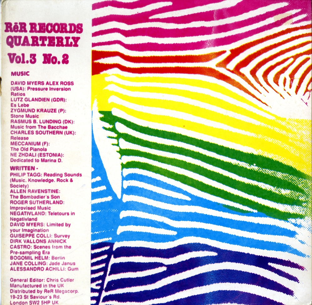 『RēR RECORDS QUARTERLY　Vol. 3 No. 2』LP表ジャケット